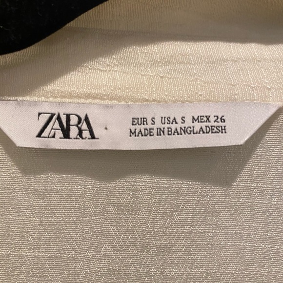 ZARA Women’s Creme Button Down Top With Camisole - Picture 2 of 4